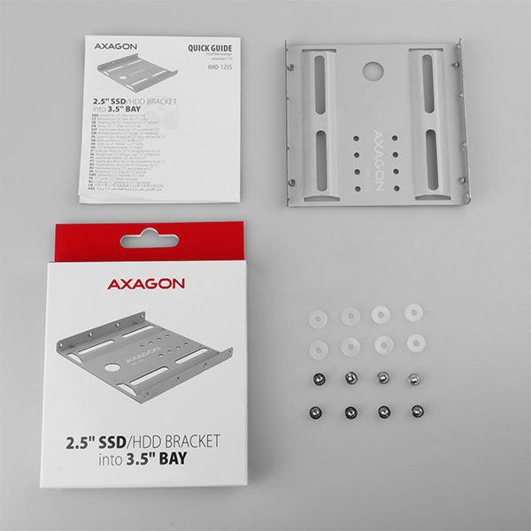AXAGON RHD-125S, kovový rámeček pro 1x 2.5" HDD/ SSD do 3.5" pozice, šedý - obrázek č. 6