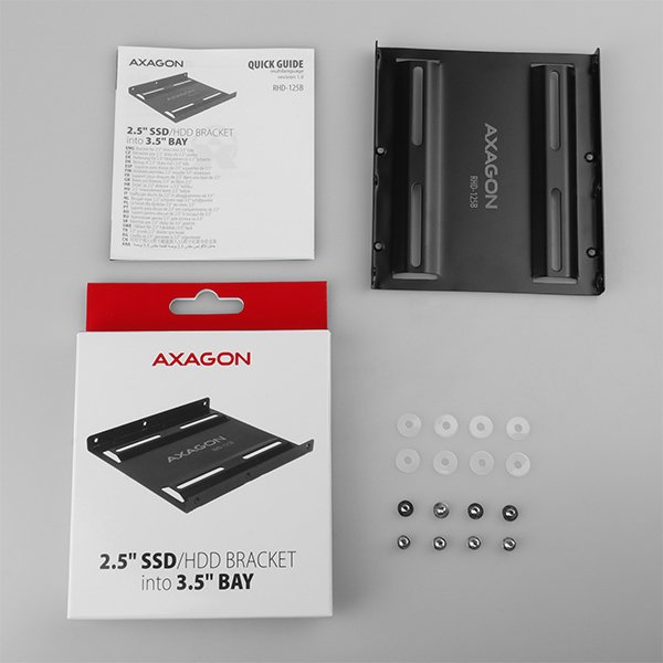 AXAGON RHD-125B, kovový rámeček pro 1x 2.5" HDD/ SSD do 3.5" pozice, černý - obrázek č. 6