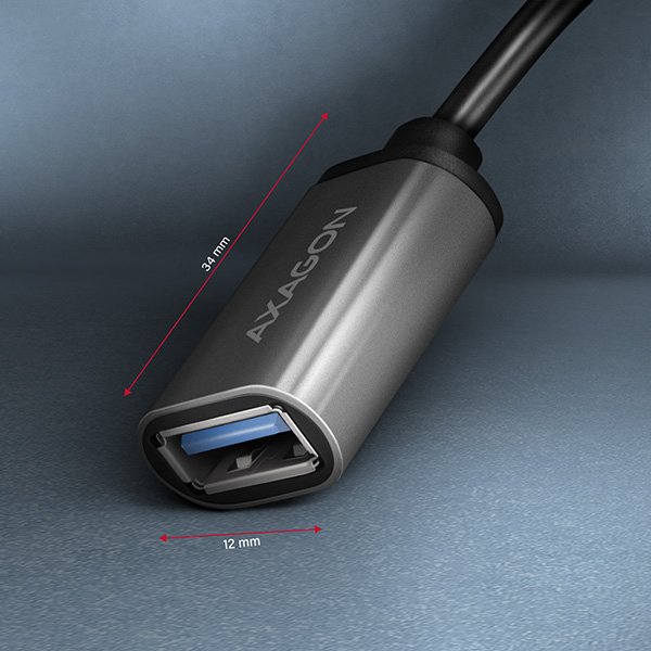 AXAGON RUCM-AFAC, kabelová redukce USB-C (M) <-> USB-A (F), 20cm, USB 3.2 Gen 1, 3A, ALU - obrázek č. 5