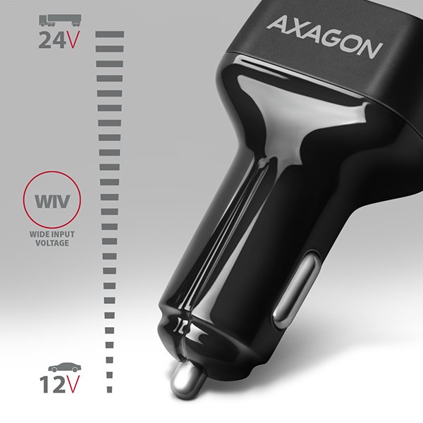 AXAGON PWC-PQ38, PD & QUICK nabíječka do auta 38W, 2x port (USB + USB-C), PD3.0/ QC3.0/ AFC/ FCP/ Apple - obrázek č. 2