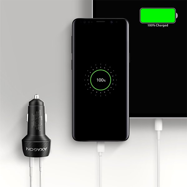 AXAGON PWC-PQ48 nabíječka do auta 48W, USB-A + USB-C, PD3.0 / PPS / QC4+ / SFC / Apple - obrázek č. 6