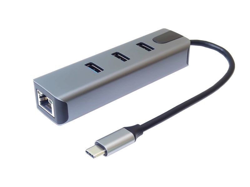 Adapter USB-C na 10 / 100 / 1000Mbps + 3xUSB3.2 - obrázek produktu