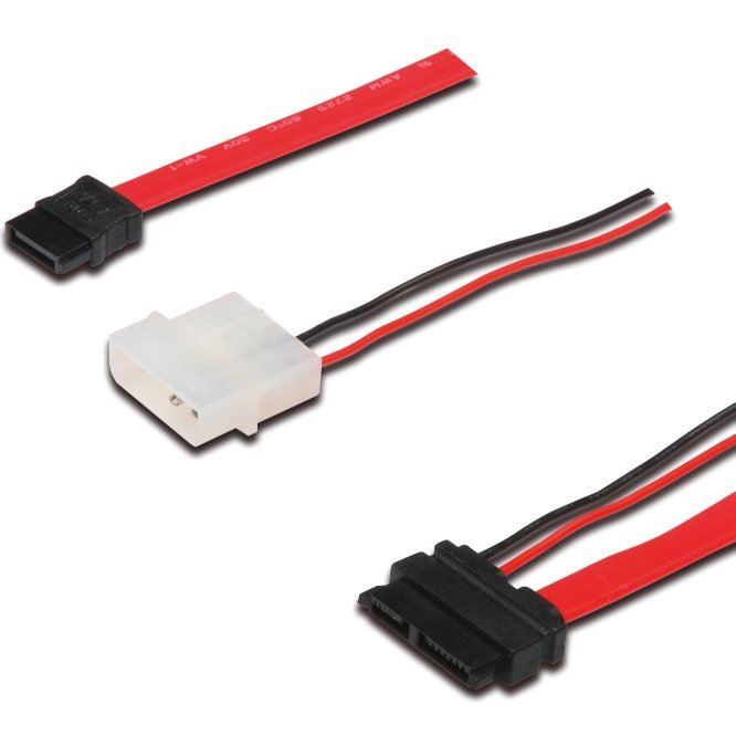 PremiumCord kabel SATA datový + napájecí 0.5m slim - obrázek produktu