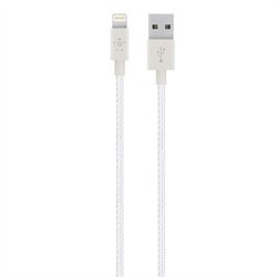 BELKIN MIXIT UP Metallic Lightning-USB Cable, bílý - obrázek produktu