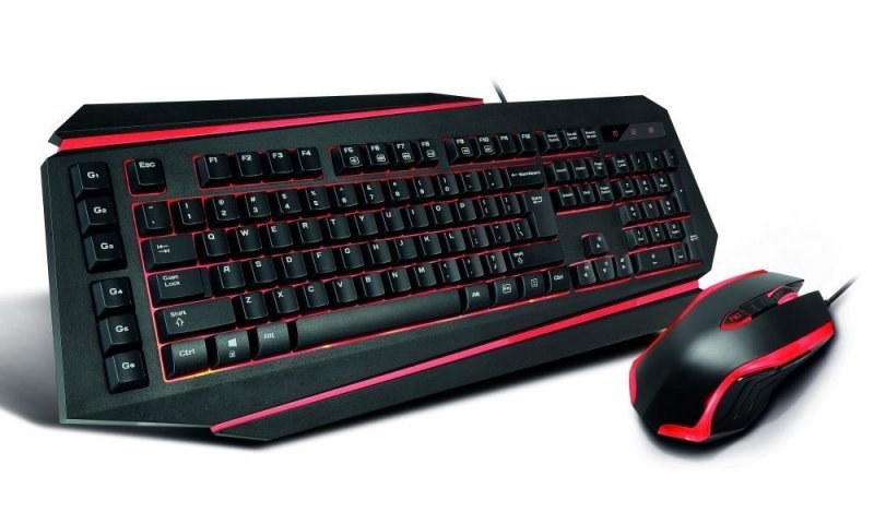 Crono CM637 - set herní klávesnice a myši, CZ /  SK, USB, černá /  červená - obrázek produktu