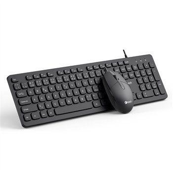 Klávesnice C-TECH KBM-105, drátový combo set s myší, USB, CZ / SK - obrázek produktu