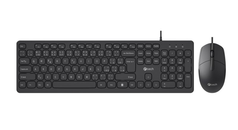 Klávesnice C-TECH KBM-105, drátový combo set s myší, USB, CZ / SK - obrázek č. 2