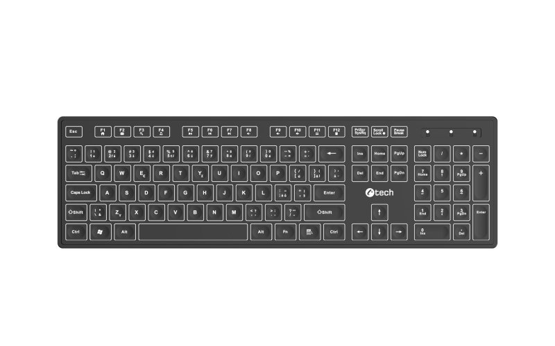 Klávesnice C-TECH KB-201-BL, nízkoprofilová, - obrázek produktu
