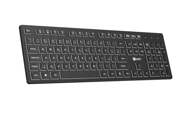 Klávesnice C-TECH KB-201-BL, nízkoprofilová, - obrázek č. 4