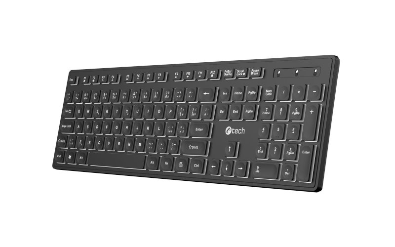 Klávesnice C-TECH KB-201-BL, nízkoprofilová, - obrázek č. 1