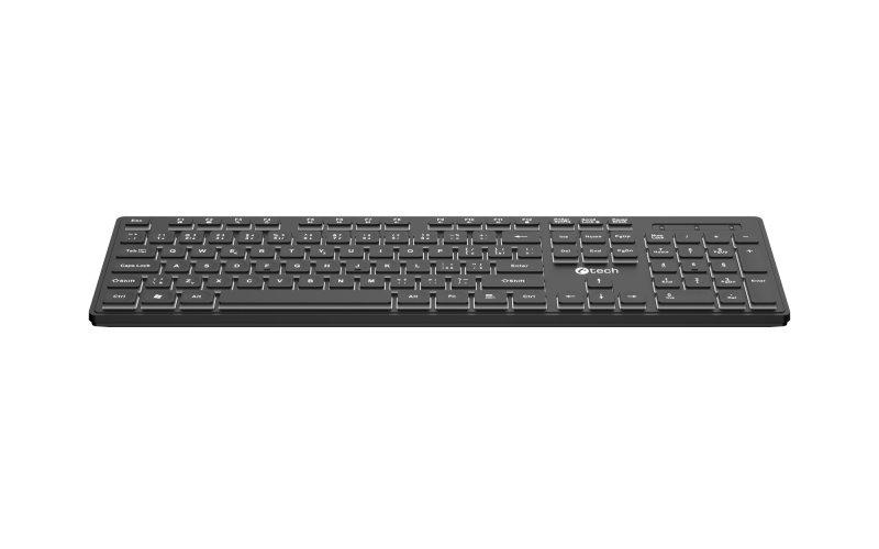 Klávesnice C-TECH KB-201-BL, nízkoprofilová, - obrázek č. 2