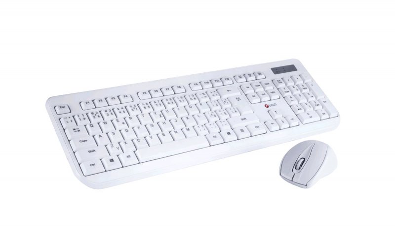 Klávesnice C-TECH WLKMC-01, bezdrátový combo set s myší, bílý, USB, CZ/ SK - obrázek produktu