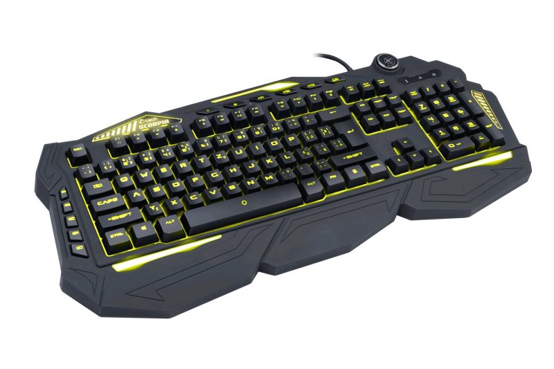 Herní klávesnice C-TECH Scorpia V2 (GKB-119), pro gaming, CZ/ SK, 7 barev podsvícení, programovatelná - obrázek č. 3