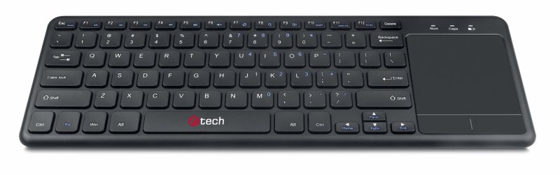 C-TECH Bezdrátová klávesnice s touchpadem WLTK-01 černá, USB - obrázek č. 1