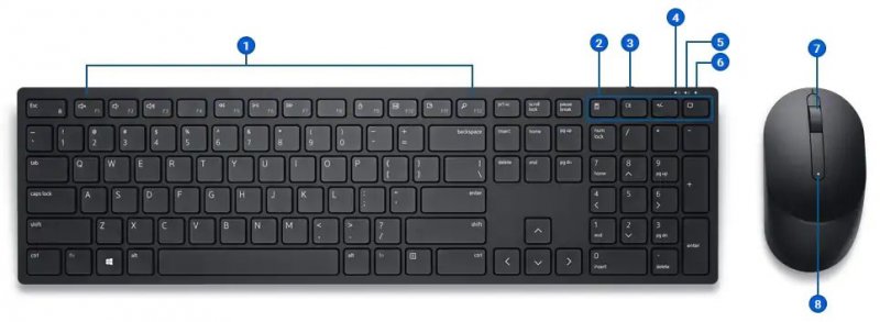 Dell set klávesnice + myš, KM5221W, bezdrátová Hungarian, maďarská - obrázek č. 2