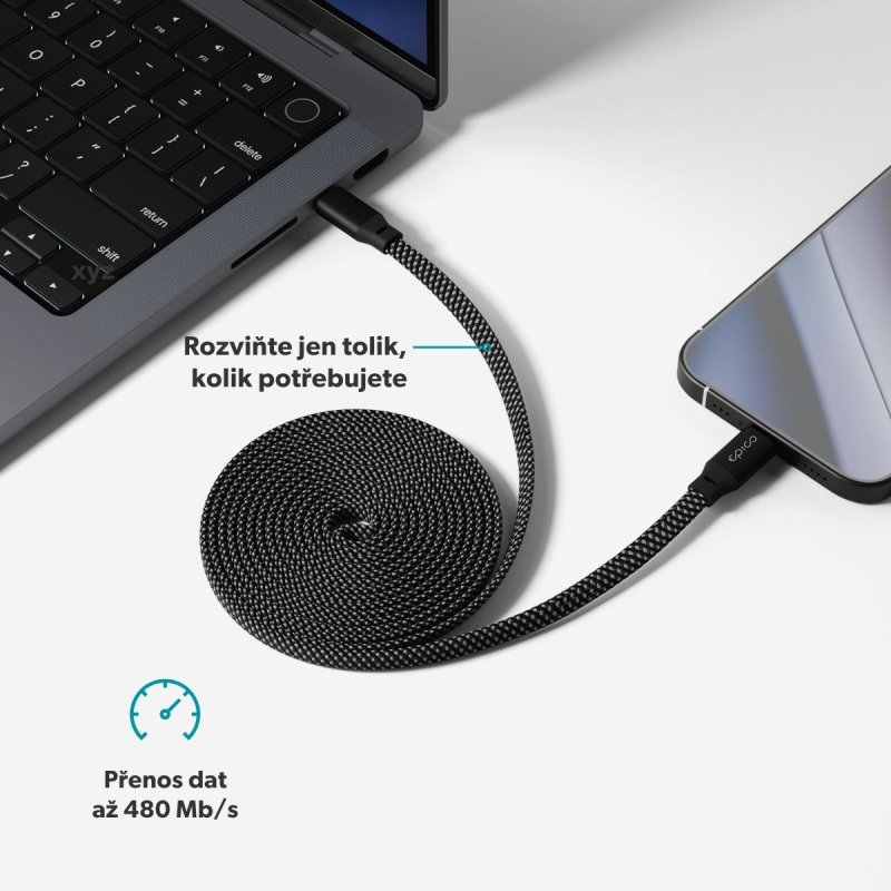 Epico UltraLink 240W magnetický kabel 1.5m USB-C - obrázek č. 2