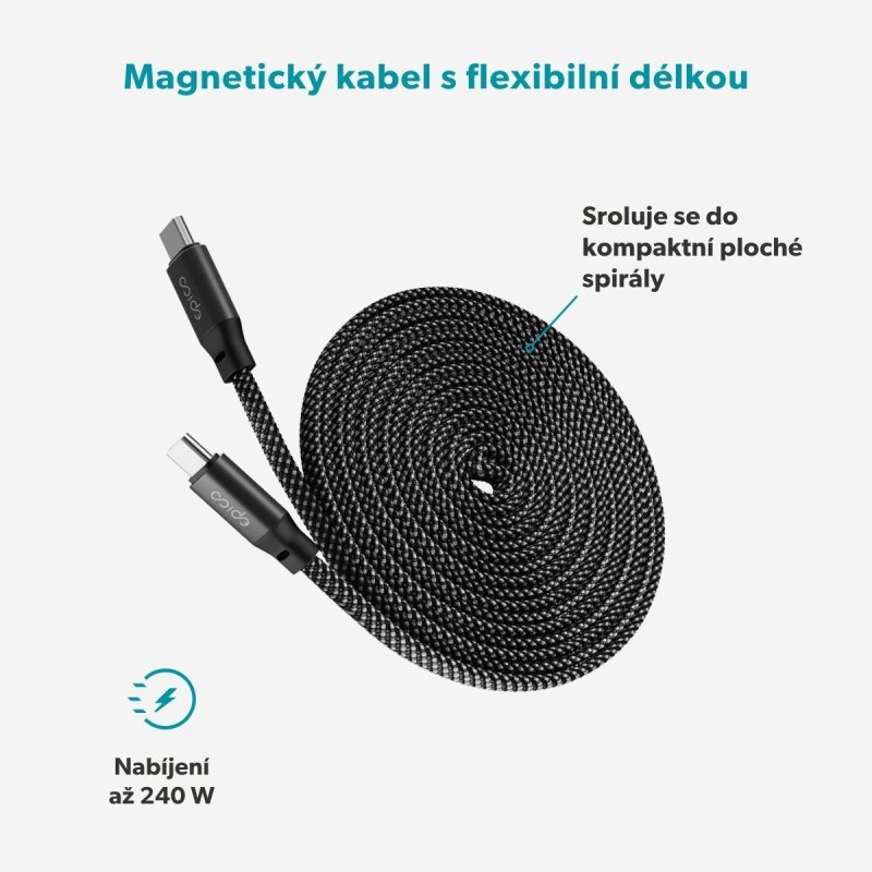 Epico UltraLink 240W magnetický kabel 1.5m USB-C - obrázek č. 3