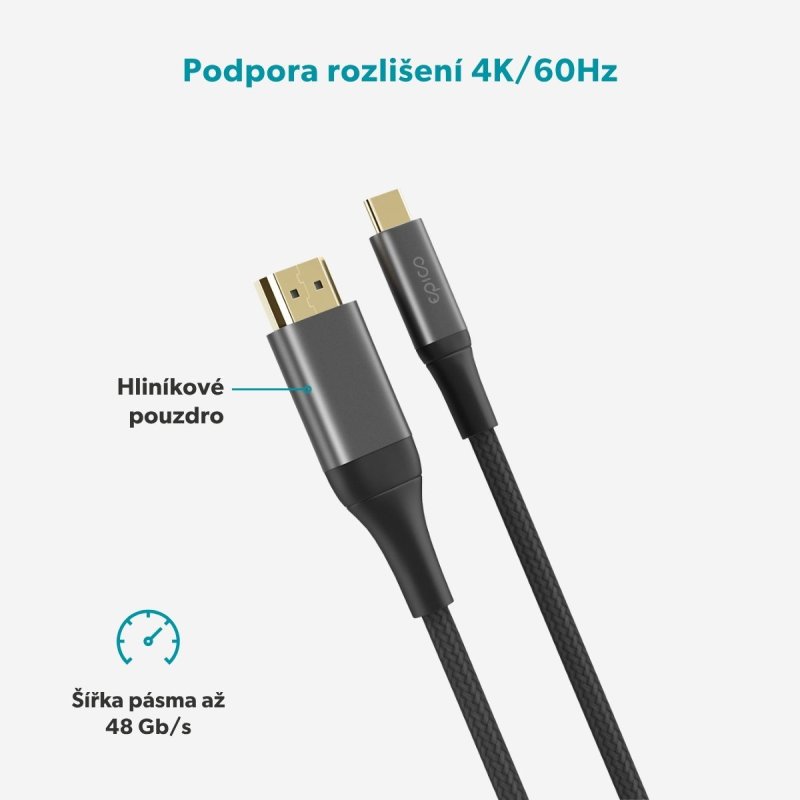 Epico UltraLink HDMI to USB-C 8K / 60Hz 2m kabel EC65 - obrázek č. 2