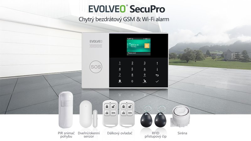 EVOLVEO SecuPro2, chytrý bezdrátový GSM&Wi-Fi zabezpečovací systém - obrázek č. 1