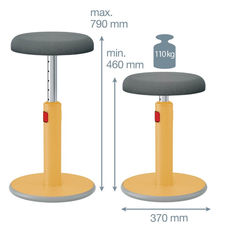 Leitz Ergo Cosy ergonomická balanční židle, žlutá - obrázek produktu