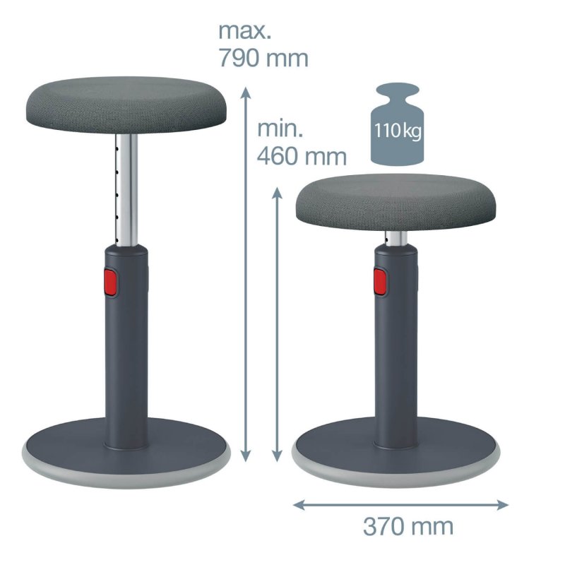 Leitz Ergo Cosy ergonomická balanční židle, šedá - obrázek produktu