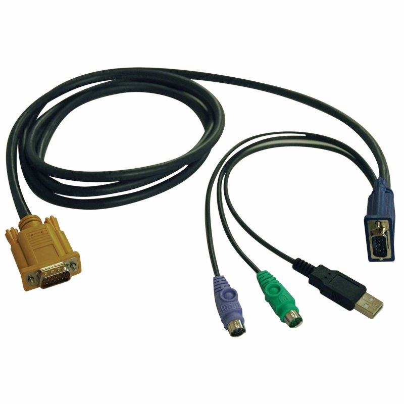 Tripplite Kabel pro připojení přepínače KVM(řada B020,B022),HD15+PS2+USB-A/ HD15(M/ M),1.83m - obrázek produktu