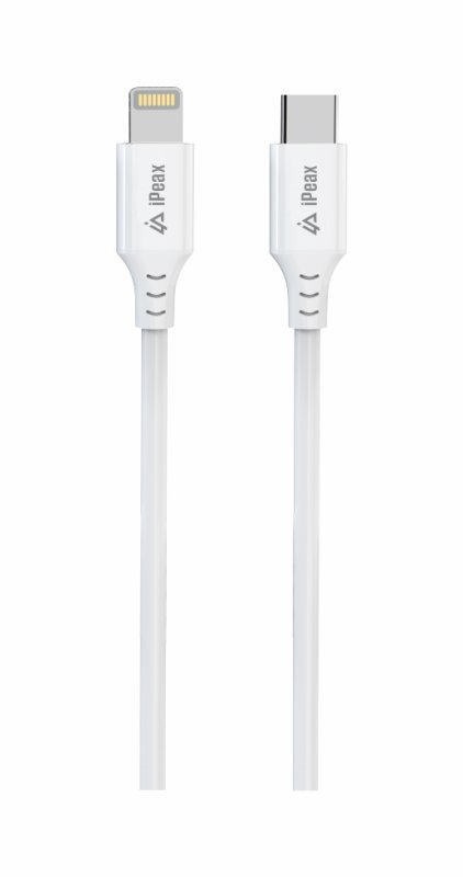 TPU KABEL USB-C  /  LIGHTNING 1M, USB 2.0 BÍLÝ - obrázek č. 1