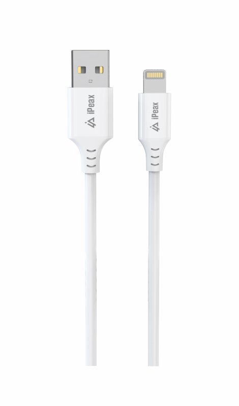 TPU KABEL USB-A  /  LIGHTNING 1,5M, USB 2.0 BÍLÝ - obrázek č. 1