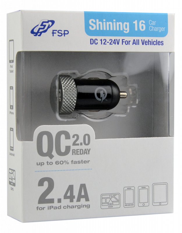 FSP/ Fortron Micro CLA USB autonabíječka QC 2.0, 2.4 A (pro osobní i nákladní automobily) - obrázek č. 3