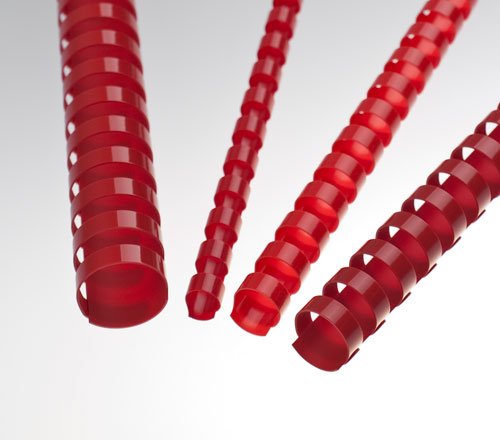 Plastové hřbety 8 mm, červené - obrázek produktu