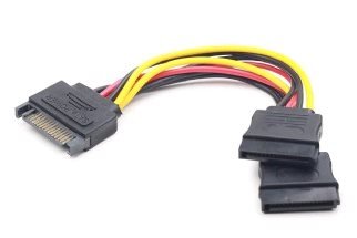 Kabel SATA napájecí na 2x SATA, rozdvojka, 15cm - obrázek produktu