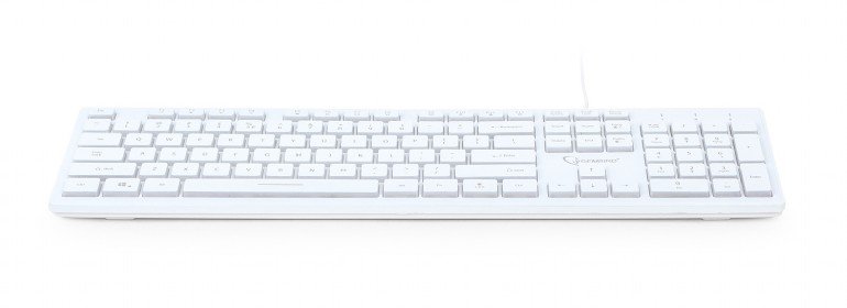 Gembird klávesnice drátová bílá, 3 barvy podsvícení - obrázek č. 1