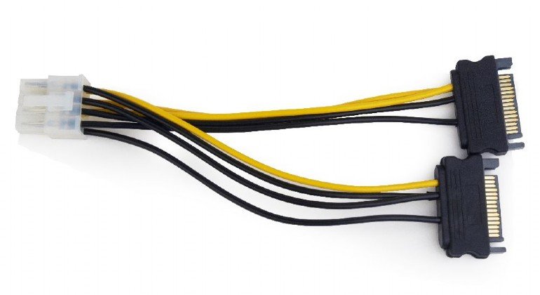 Kabel CABLEXPERT 2xSATA na PCI express 8 pin, 15cm - obrázek produktu