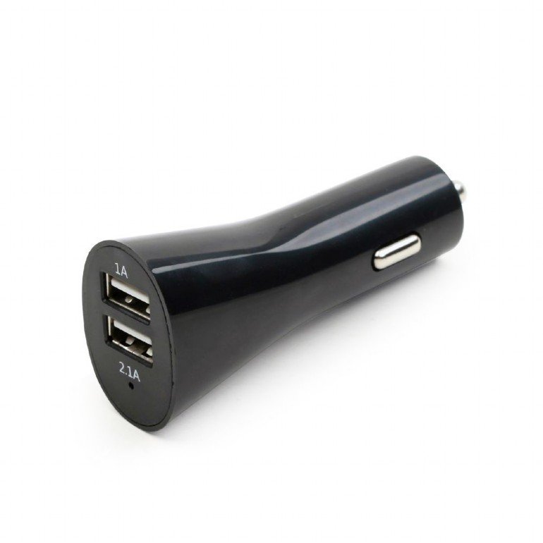 GEMBIRD 2-port USB car charger, 2.1 A, black - obrázek produktu