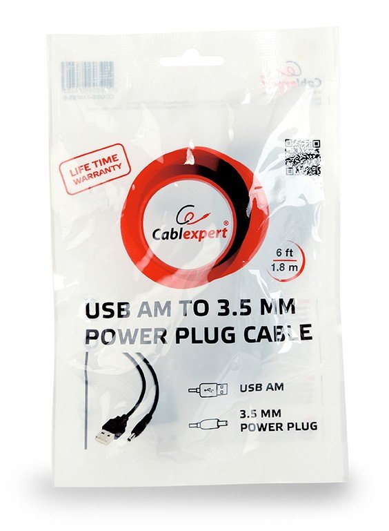 GEMBIRD USB AM to 3.5 mm power plug cable, 1.8 m, black - obrázek č. 1