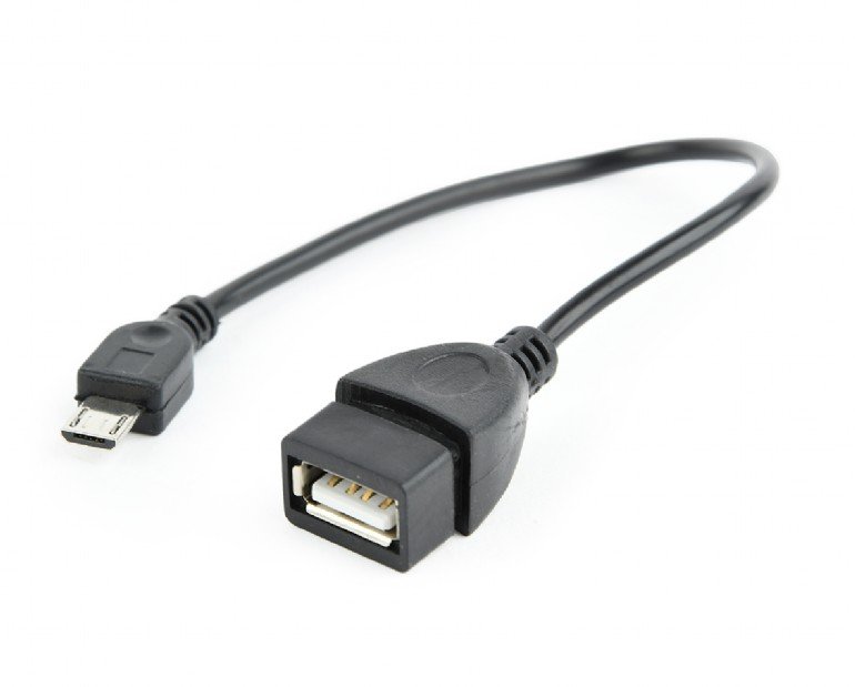 GEMBIRD USB 2.0 - microUSB, OTG, F/ M, 0,15m, černý - obrázek produktu