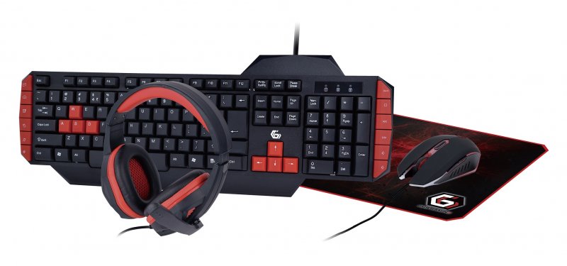 GEMBIRD gaming set, klávesnice, myš podložka, headset - obrázek produktu
