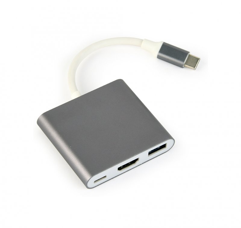 GEMBIRD Multi-adapter USB typu C, šedý - obrázek produktu