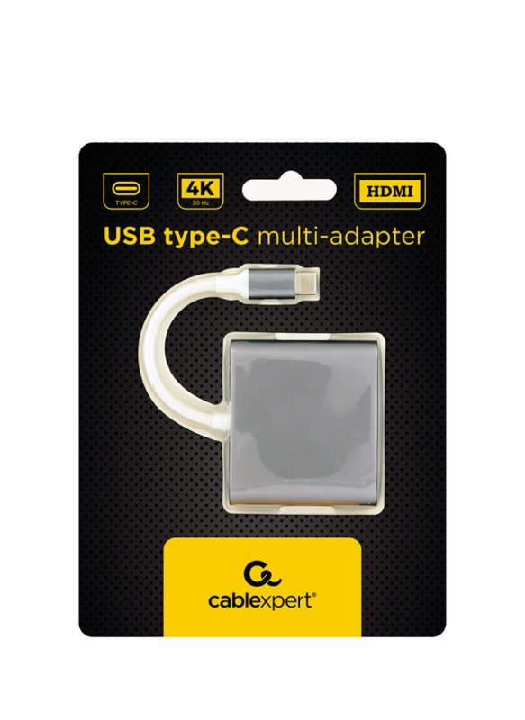 GEMBIRD Multi-adapter USB typu C, šedý - obrázek č. 1