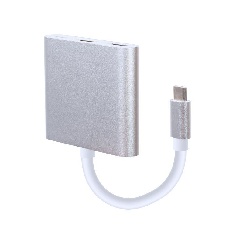 GEMBIRD Multi-adapter USB typu C, stříbrný - obrázek č. 1
