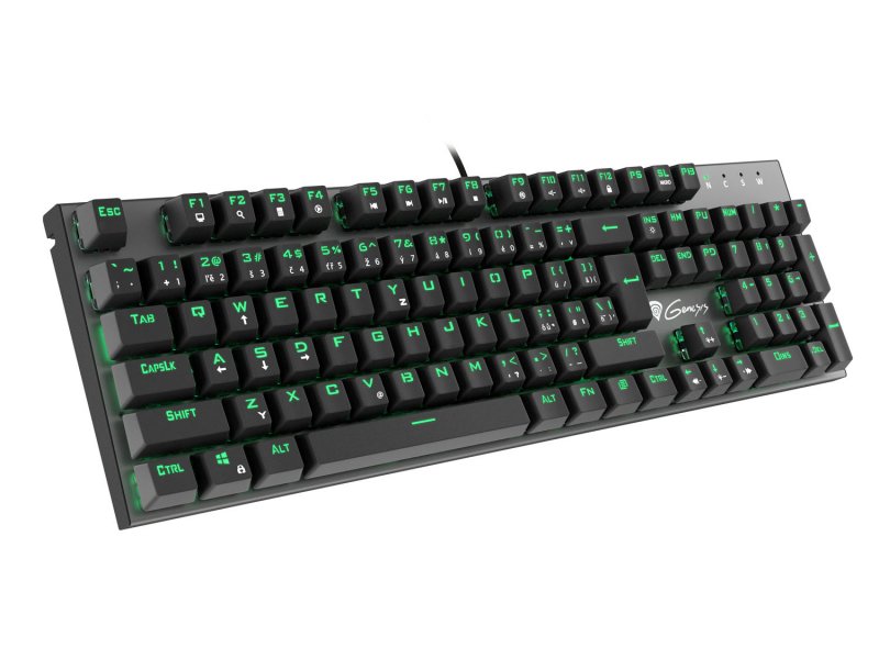 Mechanická klávesnice Genesis Thor 300, CZ/ SK layout, zelené podsvícení, Outemu Blue switch - obrázek č. 1