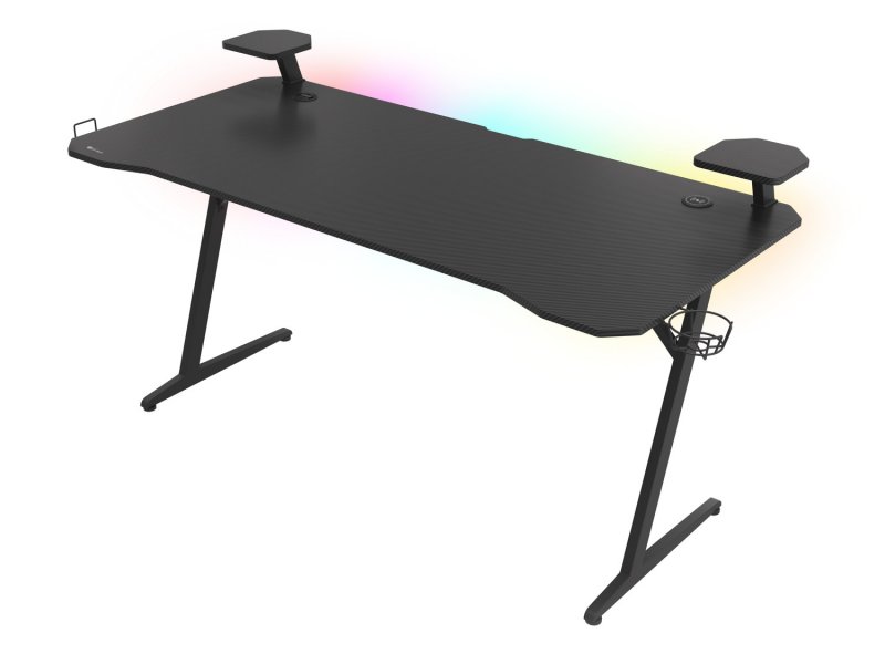 Genesis Holm 510 RGB - herní stůl s RGB podsvícením, 160x75cm, 3xUSB 3.0, bezdrátová nabíječka - obrázek produktu