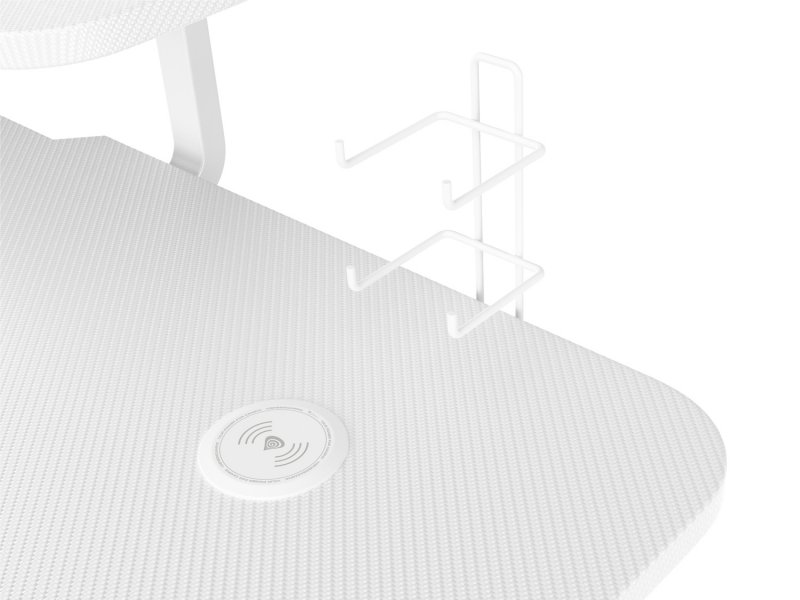 Genesis herní stůl Holm 320, RGB podsvícení, bílý, 120x60cm, 3xUSB 3.0, bezdrátová nabíječka - obrázek č. 4