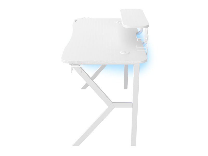 Genesis herní stůl Holm 320, RGB podsvícení, bílý, 120x60cm, 3xUSB 3.0, bezdrátová nabíječka - obrázek č. 13