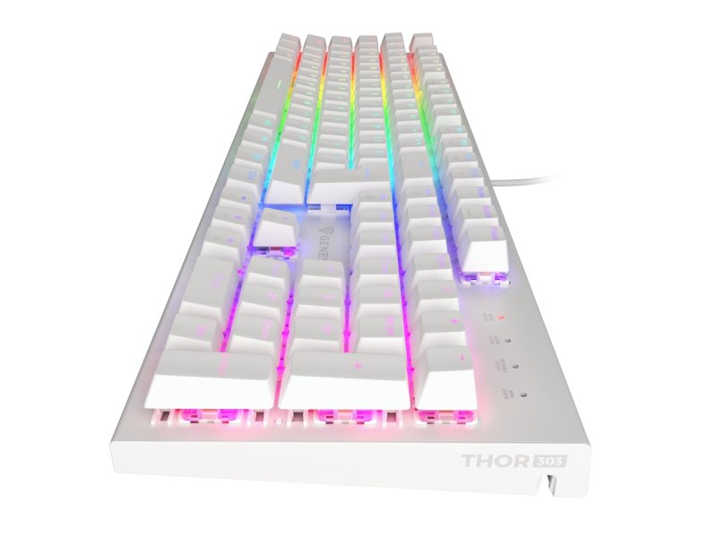 Genesis herní mechanická klávesnice THOR 303/ RGB/ Outemu Brown/ Drátová USB/ US layout/ Bílá - obrázek č. 3