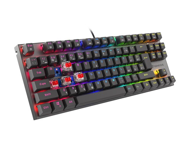 Genesis herní mechanická klávesnice THOR 303/ TKL/ RGB/ Outemu Red/ Drátová USB/ CZ/ SK layout/ Černá - obrázek č. 7