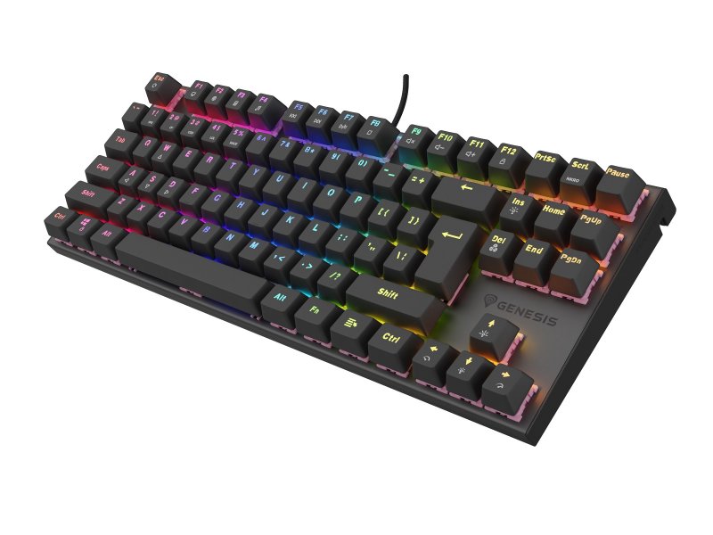 Genesis herní mechanická klávesnice THOR 303/ TKL/ RGB/ Outemu Peach Silent/ Drátová USB/ US layout/ Černá - obrázek č. 3