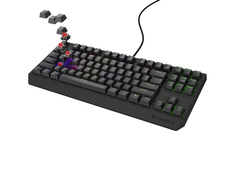 Genesis herní klávesnice THOR 230/ TKL/ RGB/ Outemu Red/ Drátová USB/ US layout/ Černá - obrázek č. 6