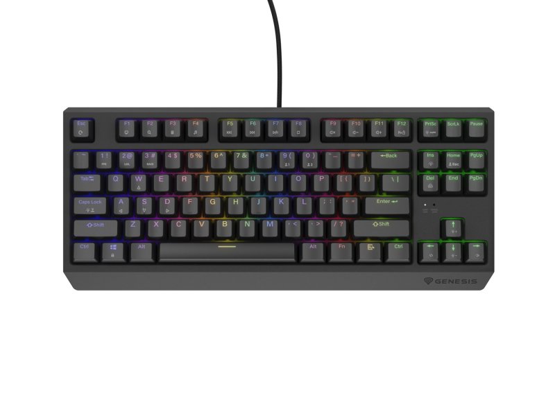 Genesis herní klávesnice THOR 230/ TKL/ RGB/ Outemu Red/ Drátová USB/ US layout/ Černá - obrázek produktu