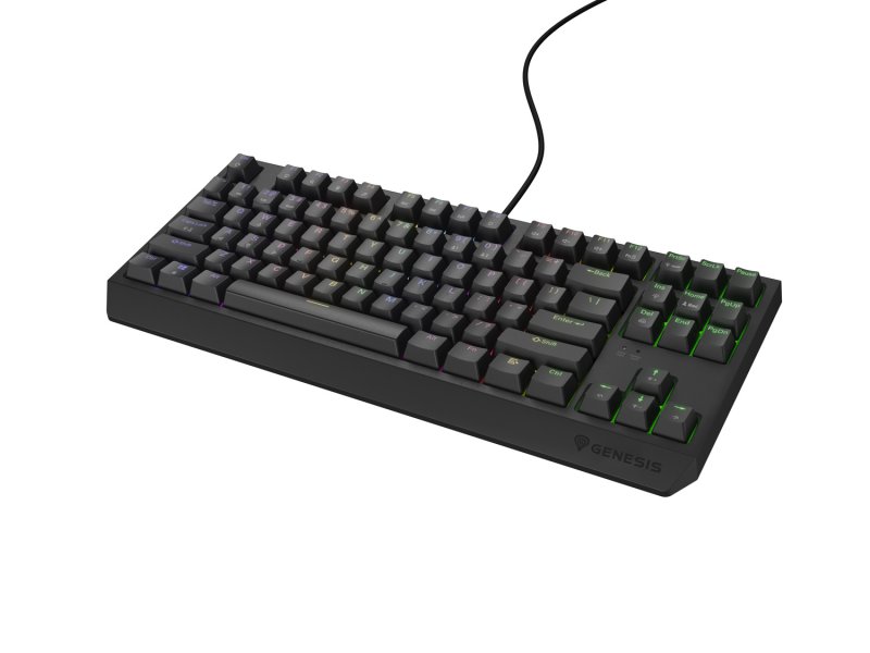 Genesis herní klávesnice THOR 230/ TKL/ RGB/ Outemu Red/ Drátová USB/ US layout/ Černá - obrázek č. 1